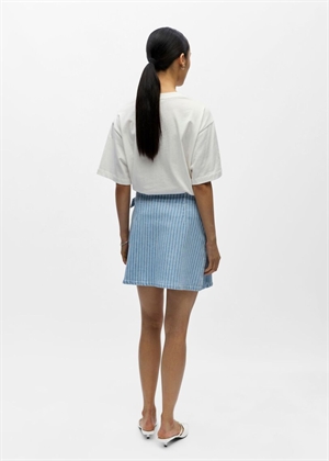 Sanni mw short denim skirt Light Blue Denim Stripes/Whte Object 